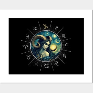 ZODIAC Capricorn - Astrological CAPRICORN - CAPRICORN - ZODIAC sign - Van Gogh style - 8 Posters and Art